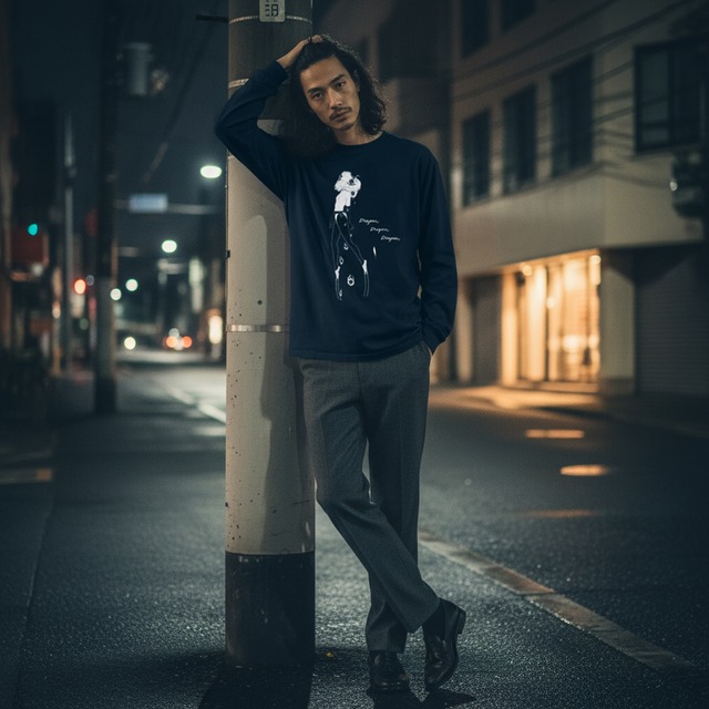 Deeper,Deeper,Deeper,-ロンT(ネイビー)