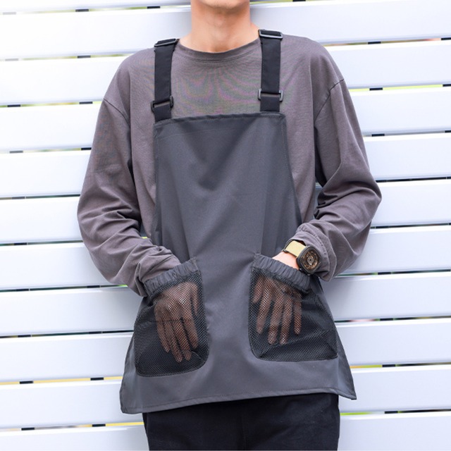 メッシュポケット付きナイロンエプロンA18384