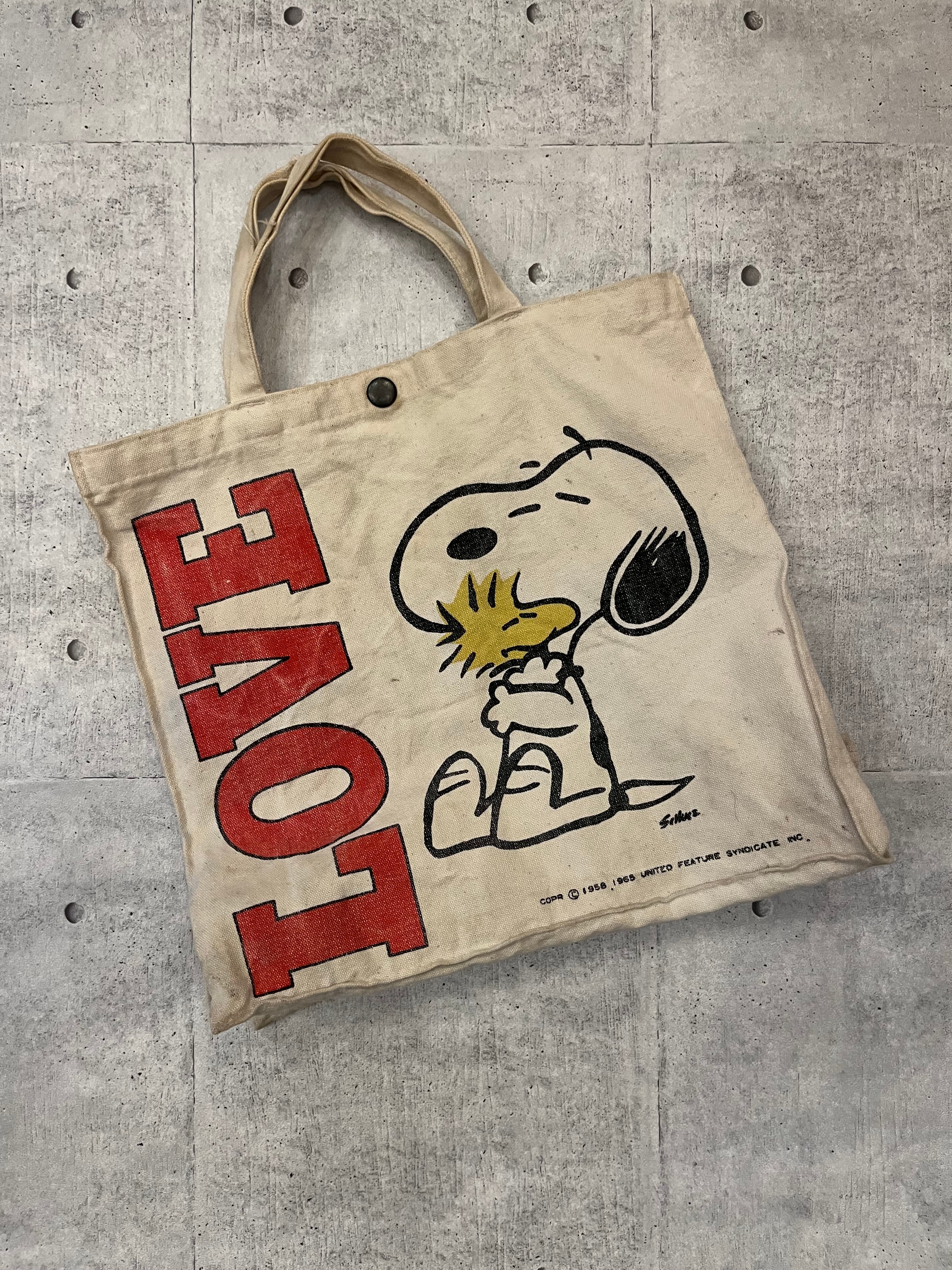60s〜70s Peanuts SNOOPY Canvas Tote Bag 60年代〜70年代 ピーナッツ