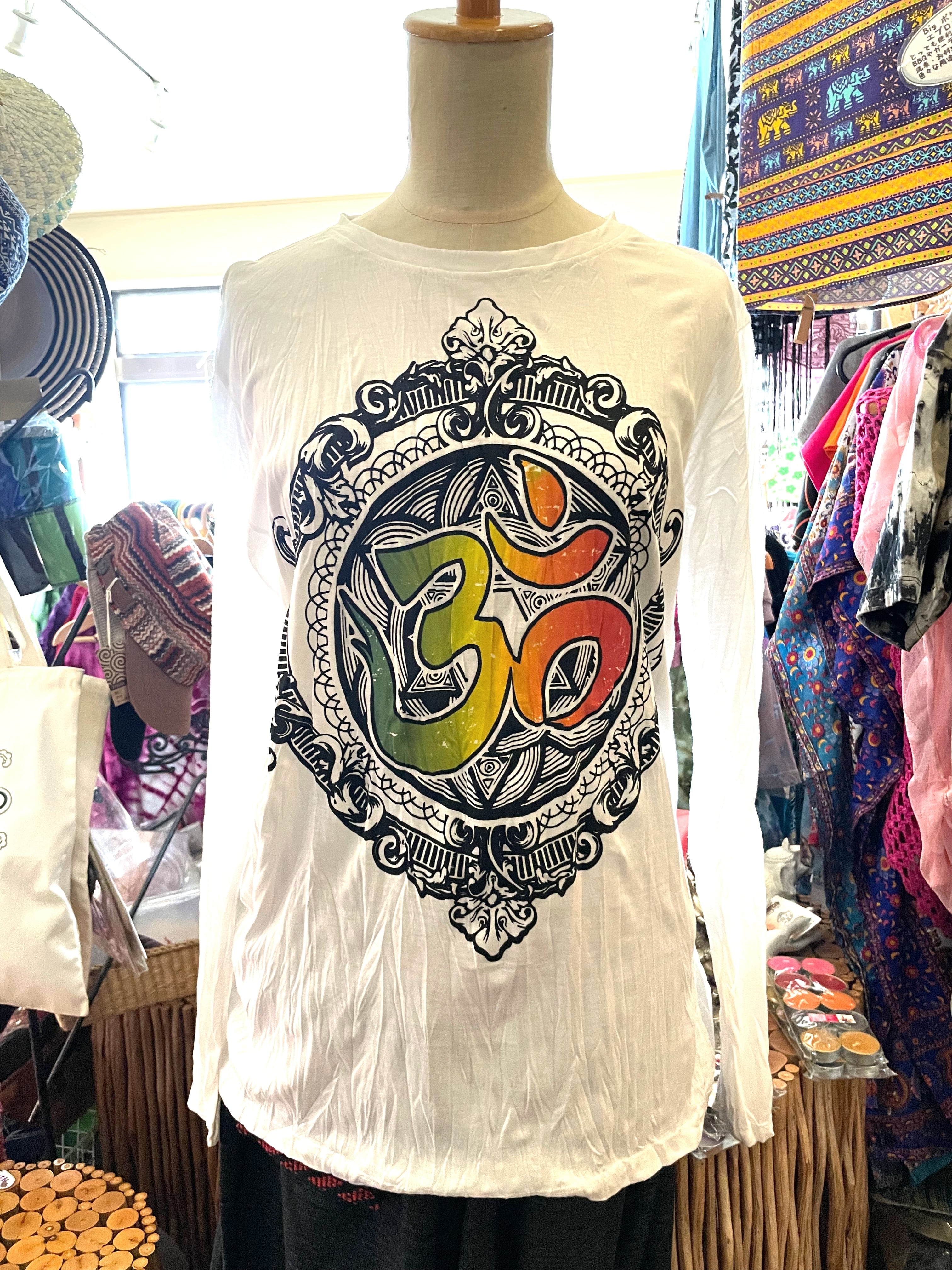 メンズロンT 長袖Tシャツ ロングTシャツ メンズ レディース エスニック