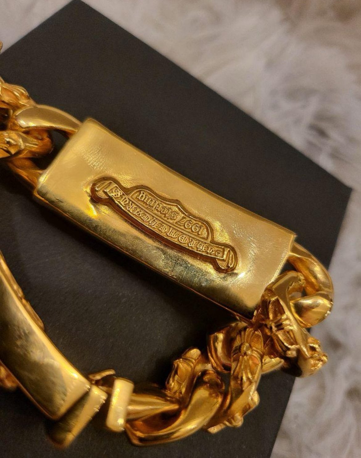 CHROME HEARTS クロムハーツ ダブルID ブレスレット 22k ゴールド