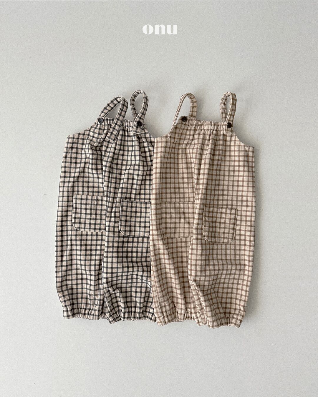 予約⌇onu/ Check shirring overalls