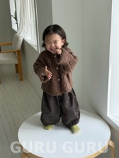 韓国子供服 / 26Autumn / 〖取寄〗guruguru / ケーブルニットカーディガン / ベビー服 *1号~3号*