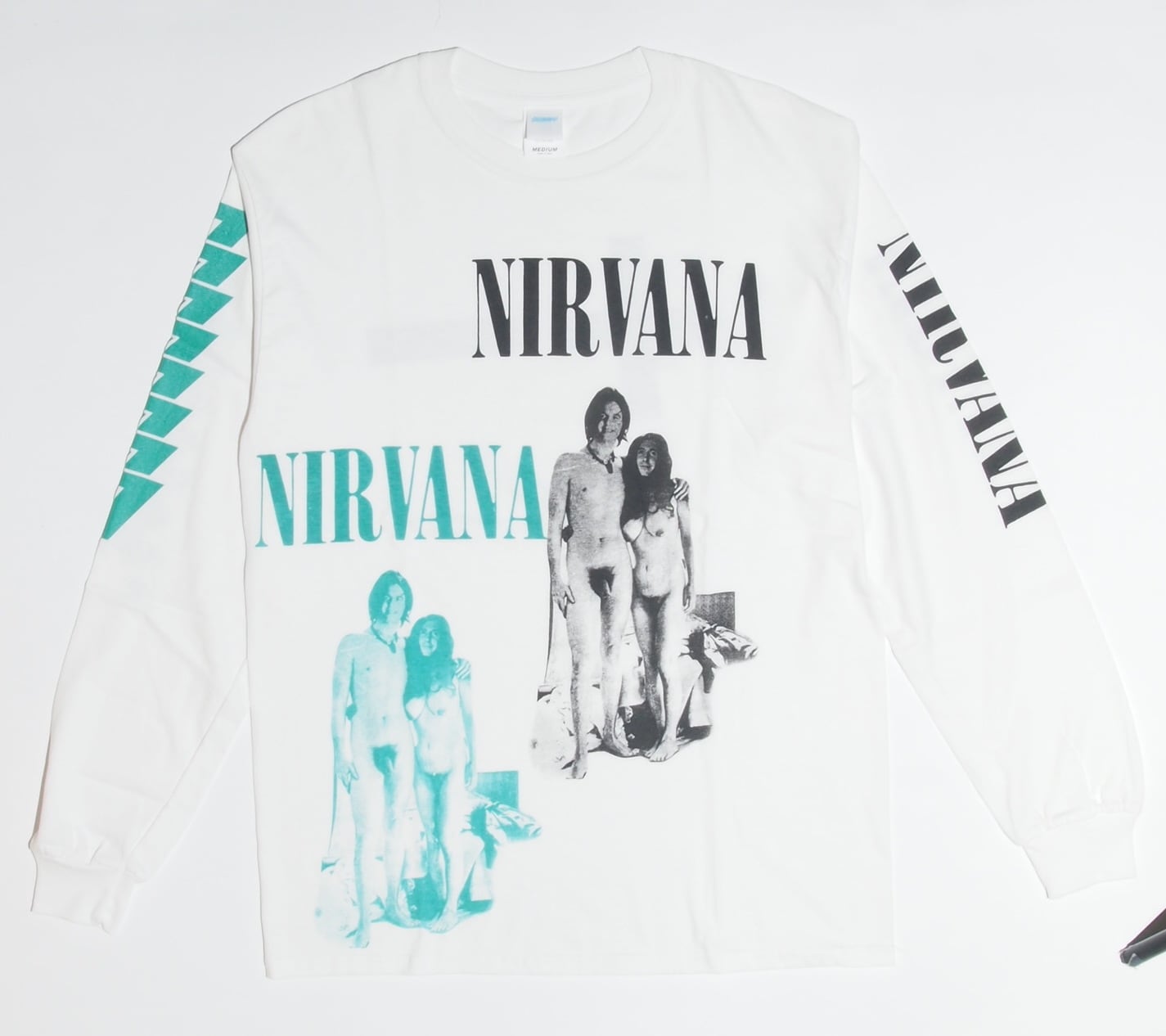 US×Jeff Ross×DUMMY NIRVANA hand print l/s T-shirts(JHON&YOKO)