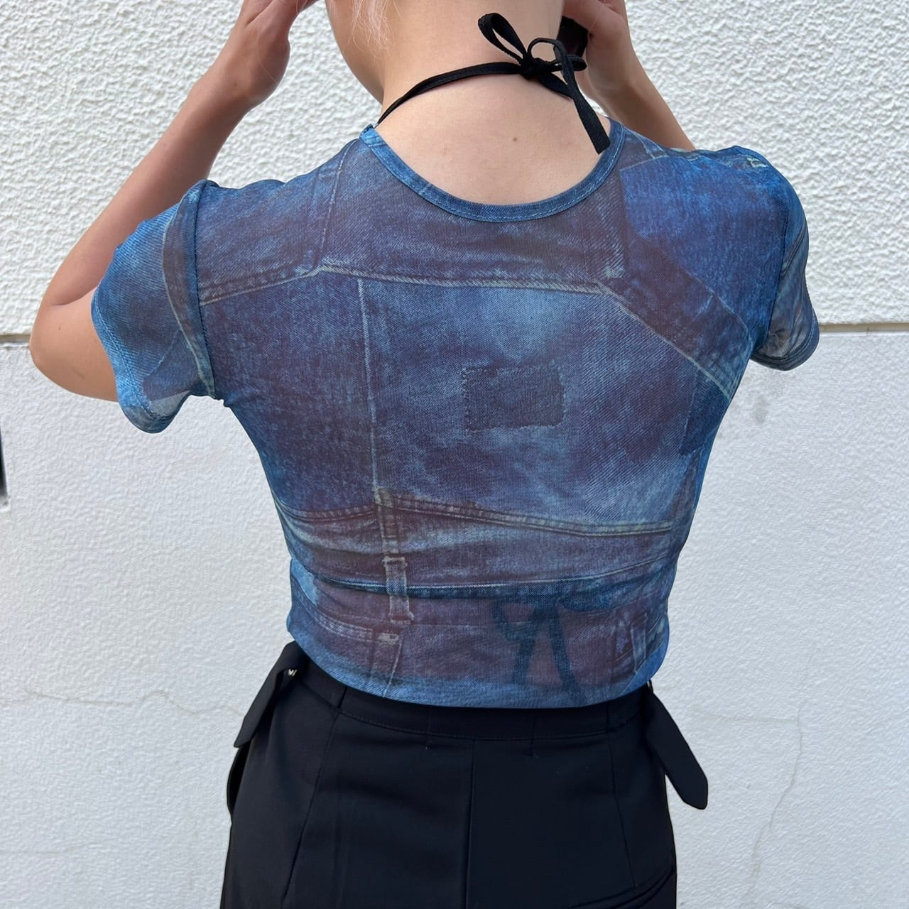 COMME des GARCONS AD2000 半袖 シアートップス デニム柄半袖シアートップス_LN02184 | lanan(ラナン)