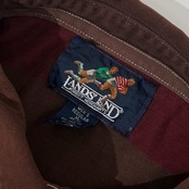 90s LANDS' END ランズエンド ボーダー ラガーシャツ ポロシャツ XL/大きいサイズ/メンズ/ラグビー/ビンテージ