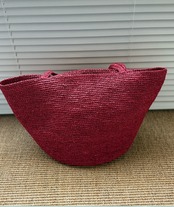 ラフィア草編みバッグ 