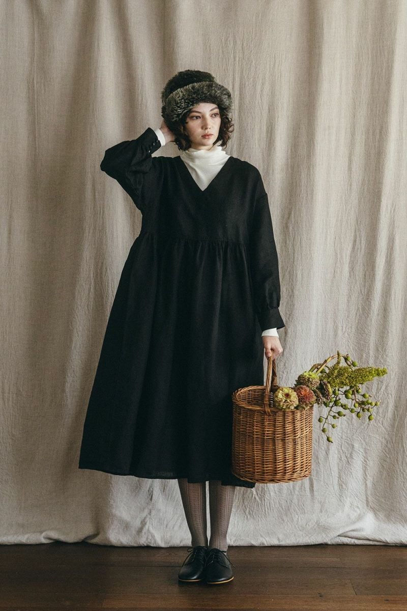 ROBE de PEAU ローブデポー メニーフリルスカート ブラック | tous les