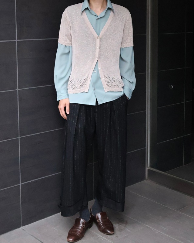 coloring sheer half sleeve cardigan