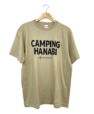 CAMPING HANABI（キャンピング ハナビ）オリジナルTシャツ　カラー：サンド