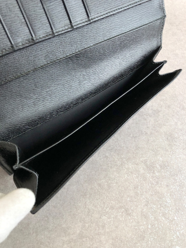 GUCCI グッチ 財布 ブラック ロゴ レザー 長財布 vintage ヴィンテージ オールド dyaswj