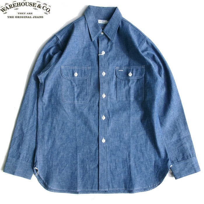 WAREHOUSE ＆CO. 3048 BIG YANK TYPE CHAMBRAY SHIRTS SAX ウェア