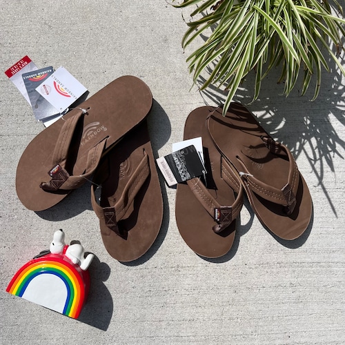 "Rainbow Sandals"Single Layer Classic Leather/ Mocha Brown