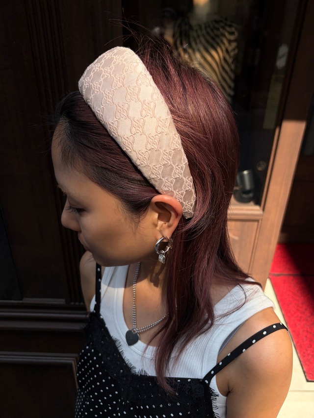 FENDI / vintage pink logo head band.(o)