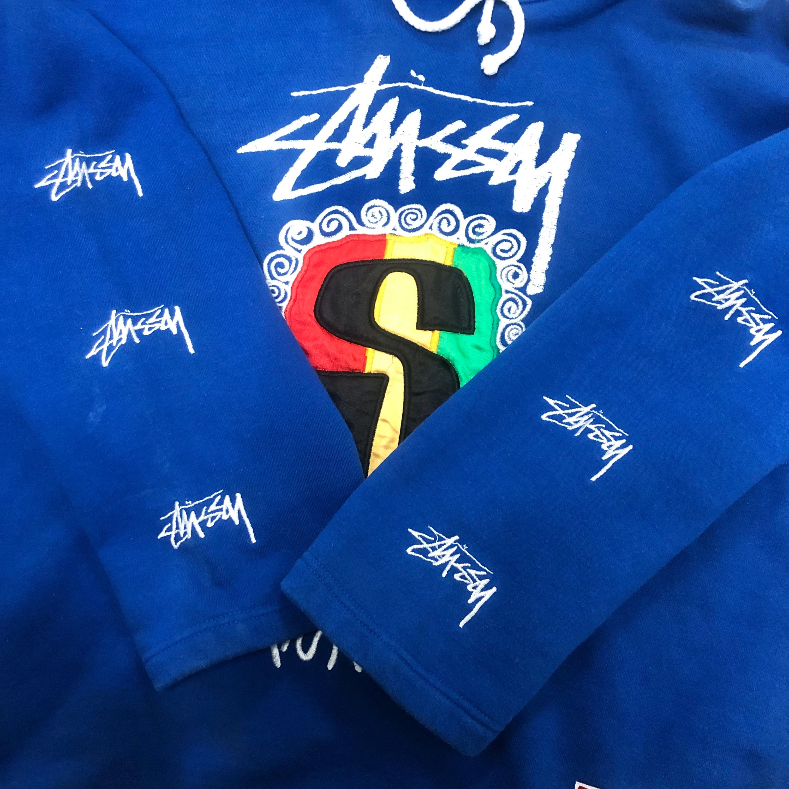 90s Bootleg OLD STUSSY/Rasta Hoodie/Korea製/黒タグ/Free 90s Bootleg OLD STUSSY/Rasta Hoodie/Korea製/黒タグ/Free