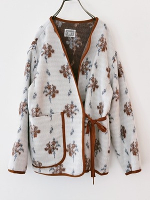 qiri / sarasa raised jacquard カーディガン / white
