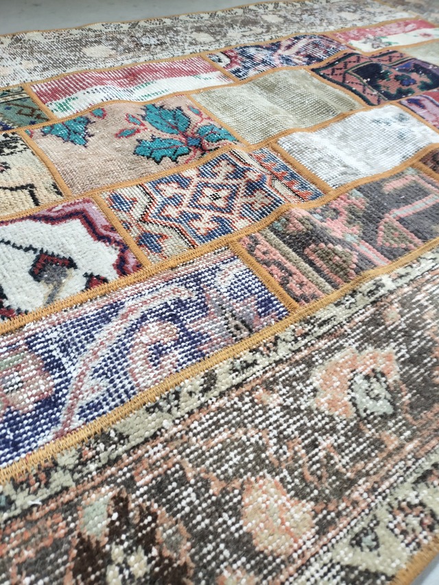 Turkish patchwork rug 199✕89cm No.446