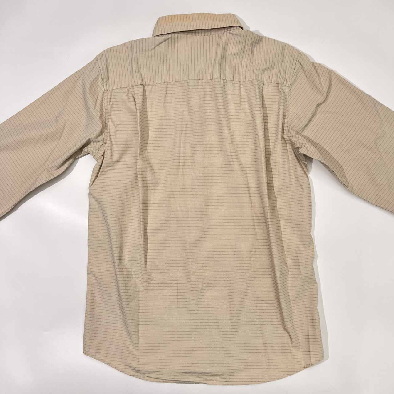 R.NEWBOLD アールニューボールド ボーダー 長袖シャツ L/ベージュ系 メンズ