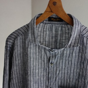 classic frenchwork oldstripe shirt / grey x navystripe