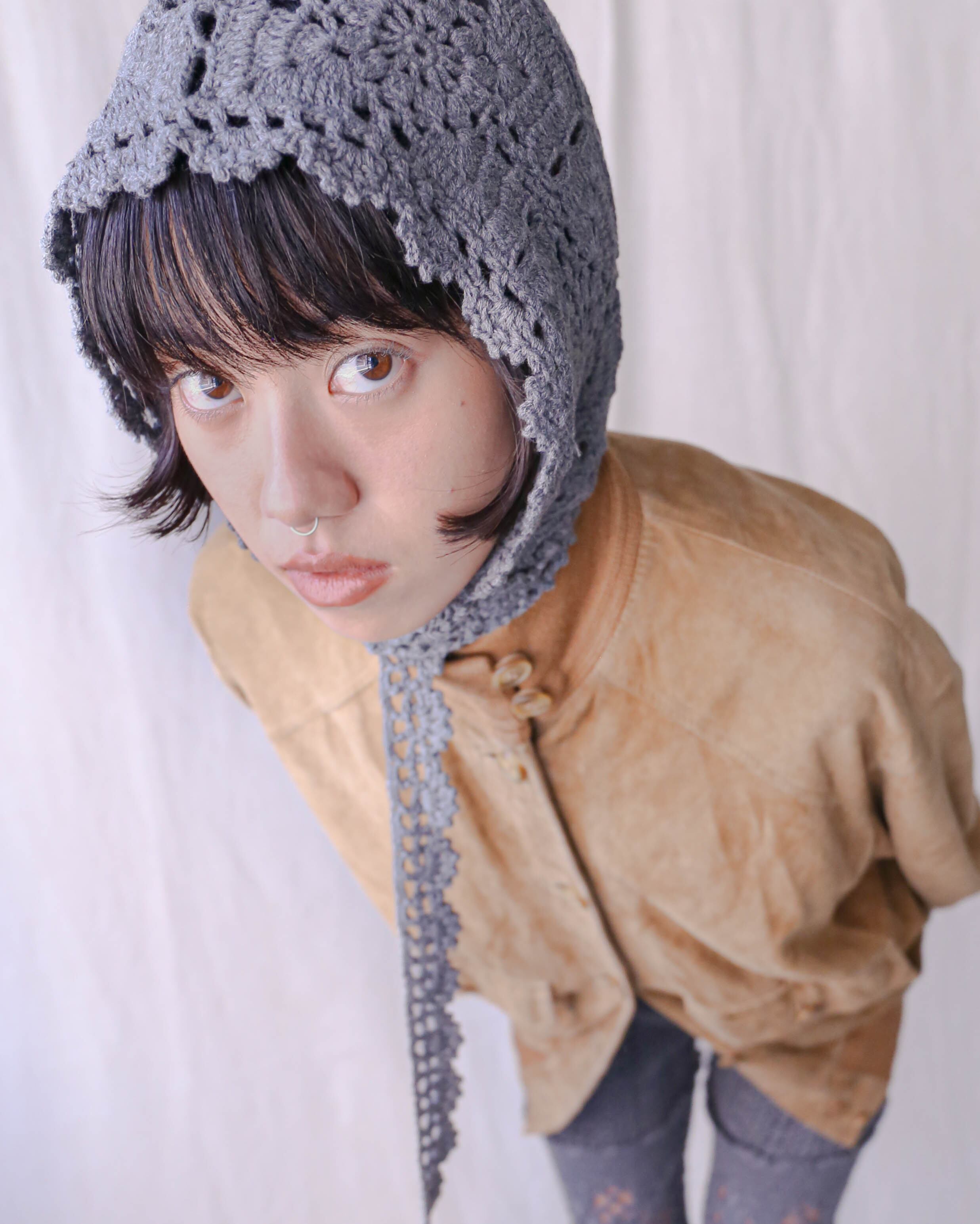 OPEN SESAME CLUB - cashmere blend fleur lace bonnet | Pay ID