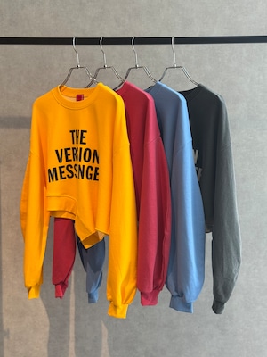 fa "THE VERSION"hem cut cropped sweat