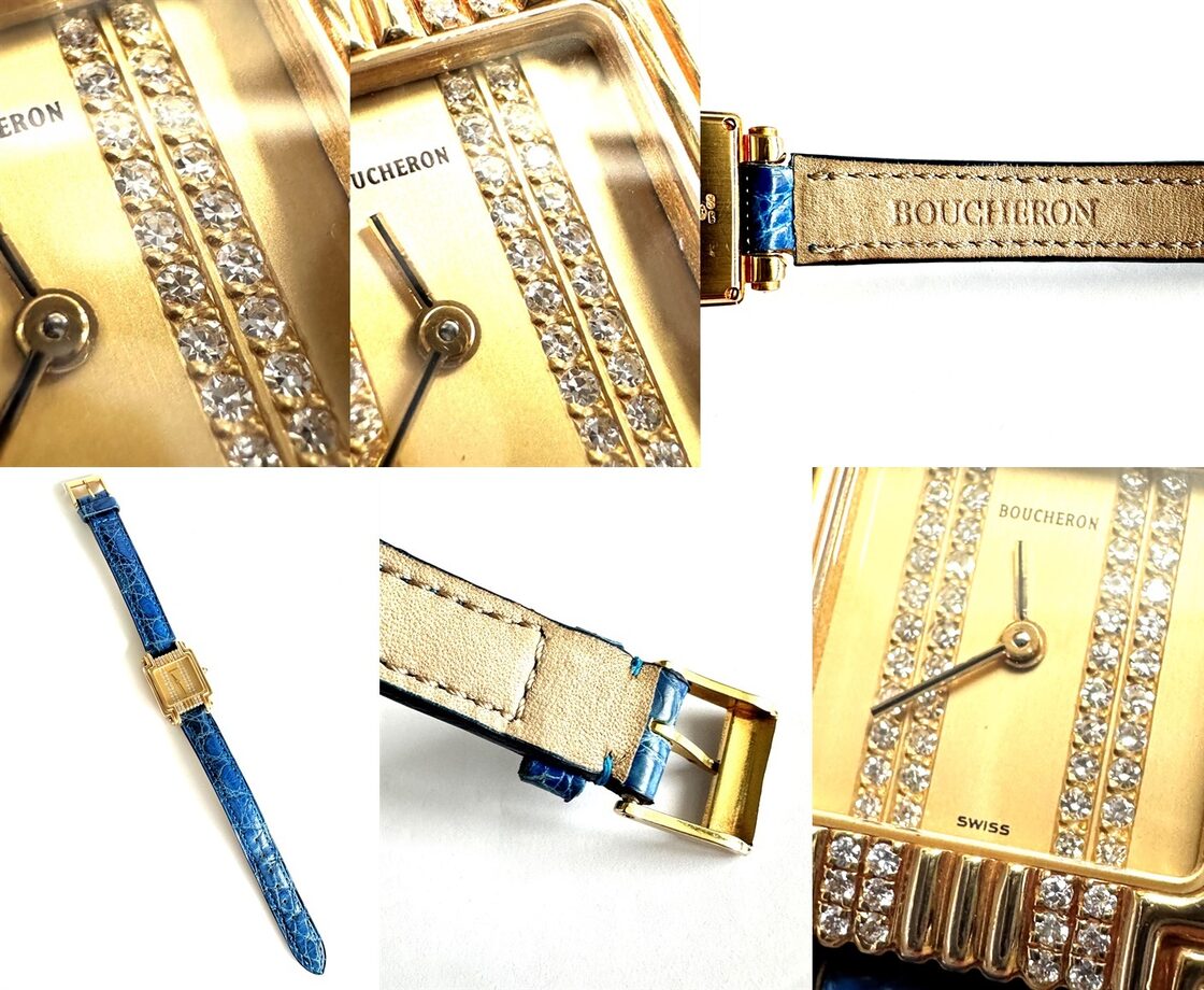 BOUCHERON ブシュロン リフレ ウォッチ K18 YG 金無垢 68P パヴェ 