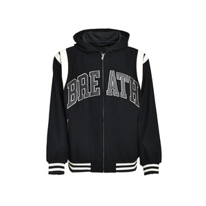 BREATH / arch logo hooded varsity jacket