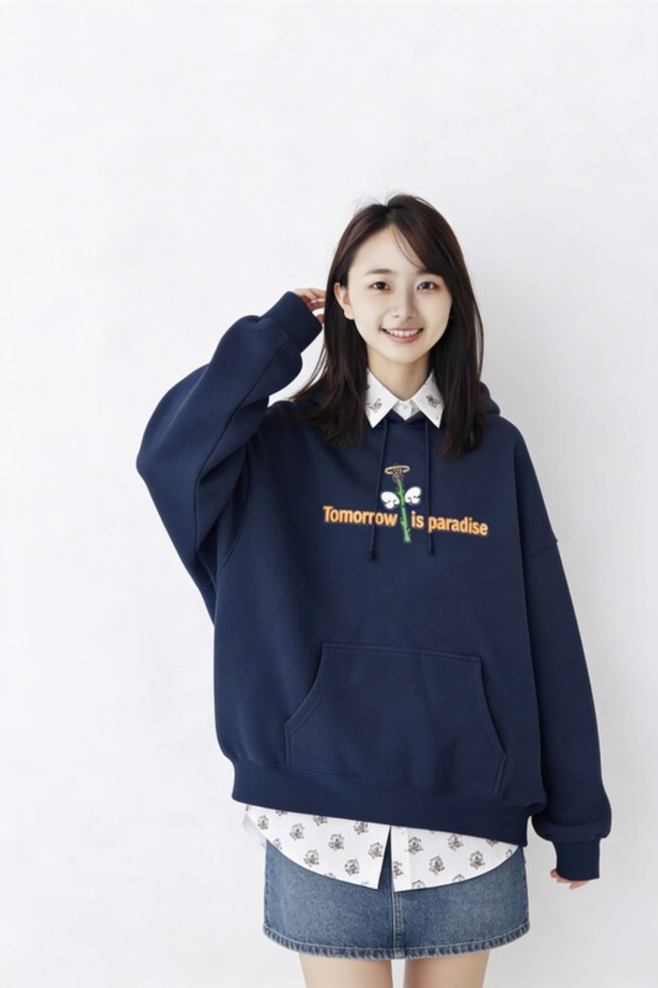 DHD(C)006【パーカ（インディゴ）　アスパラ】