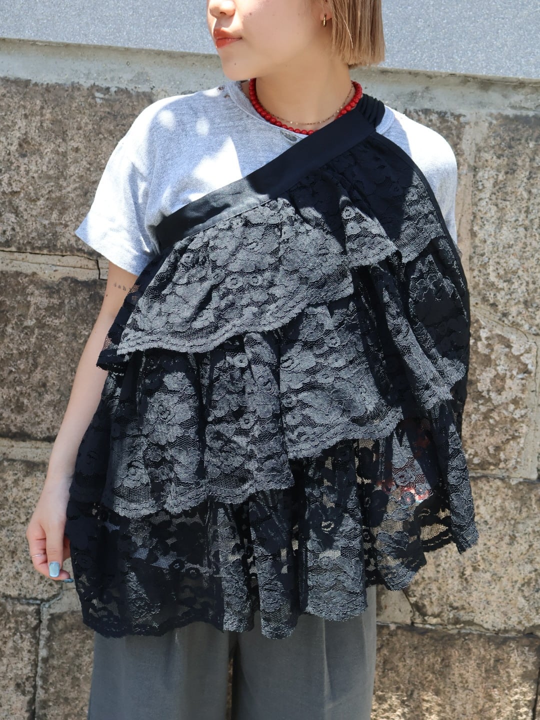 lace tiered design wrap skirt/ apron【1749】