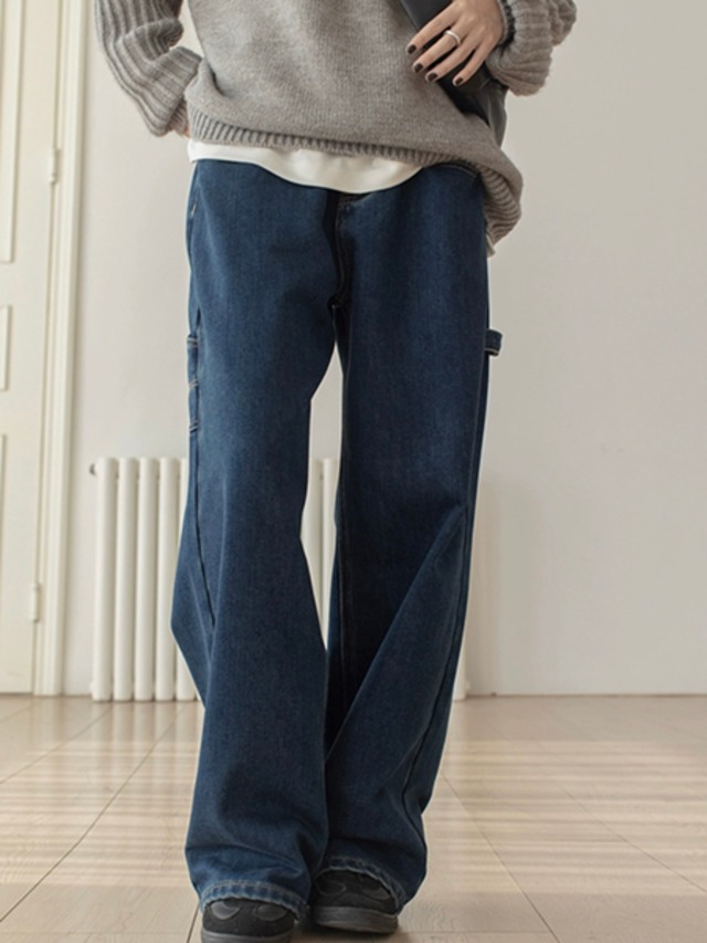 ペインター風ストレートデニム　M0248