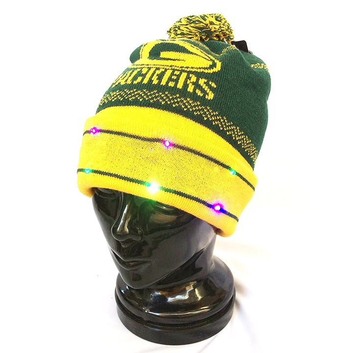 NFL グリーンベイ パッカーズ GREEN BAY PACKERS LED ニットキャップ ビーニー ボンボン FOCO 1254