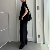 Wジップスウェードvest/ブラック