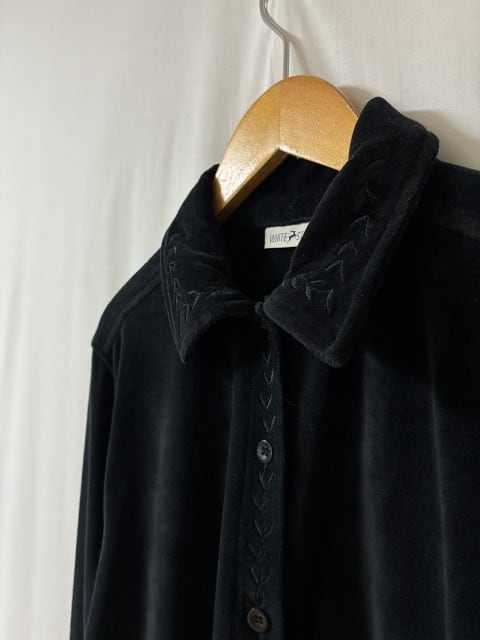 Embroidery Design Velour Long Sleeve Shirt