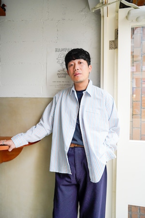 【1990s】"Southwest Castle" Cotton & Polyester Long Sleeve Stripe Shirts / 6-309