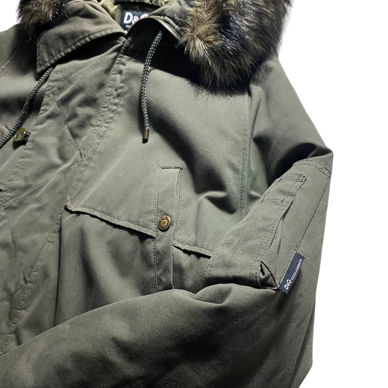 D&G cotton military hooded coat
