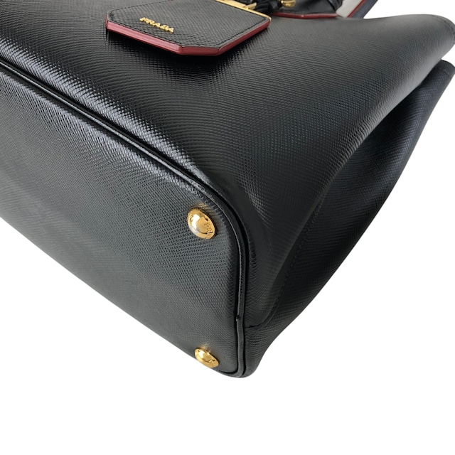 PRADA プラダ ハンドバッグ ブラック トライアングルロゴ レザー vintage ヴィンテージ オールド n54bxv