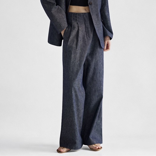 denim wide trousers  00212