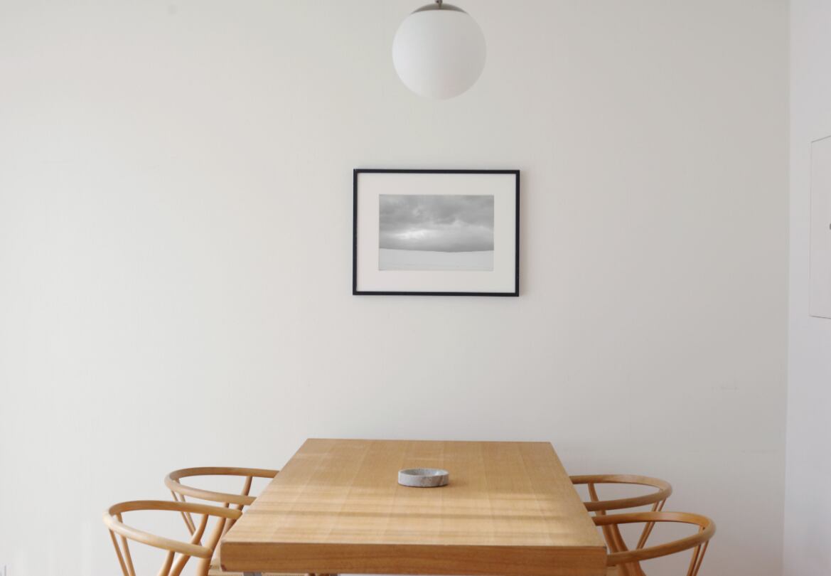 Cloudy Dune (Black&White)black wooden frame 50㎝ × 70㎝付き ( L )