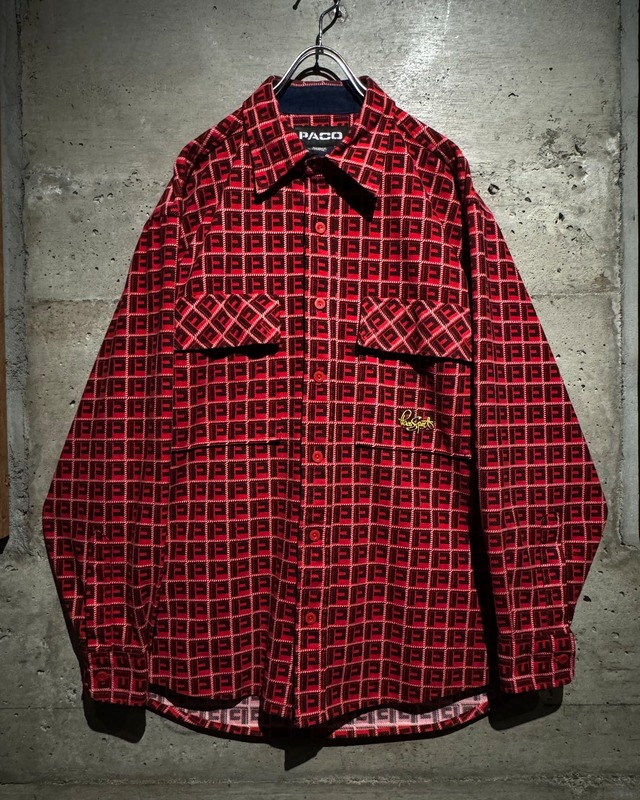 【Caka】“PACO” Initial Pattern Vintage Loose L/S Shirt