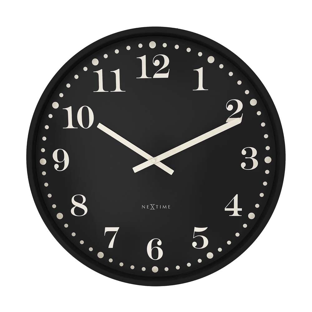 壁時計 掛時計 NEXTIME ネクスタイム ウォールクロック Dickens Large BK ブラック 直径50cm / NXT-3319ZW スイープムーブ STANDARD COLLECTION