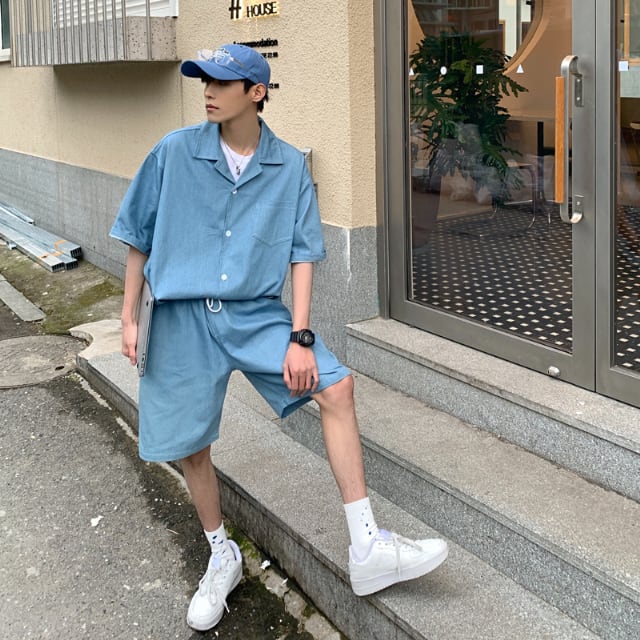 メンズ　XL デニムハーフパンツ