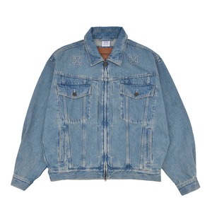 【VETEMENTS】BIKER CROSSES ZIP DENIM JACKET