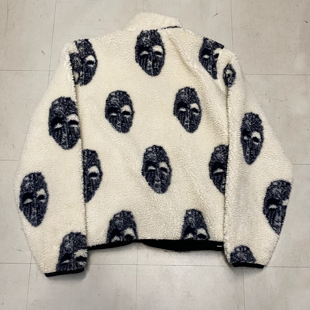 Stussy マスク柄 フェイクファー ジャケット Stussy マスク柄 フェイクファー ジャケット