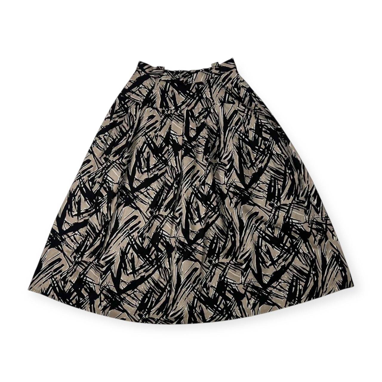 Leilian レリアン 総柄 フレア スカート サイズ 9 /ブラック×グレーベージュ系