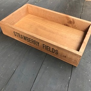 木箱　小物入れ　シルクスクリーン印刷　小箱  STRAWBERY  FIELDS