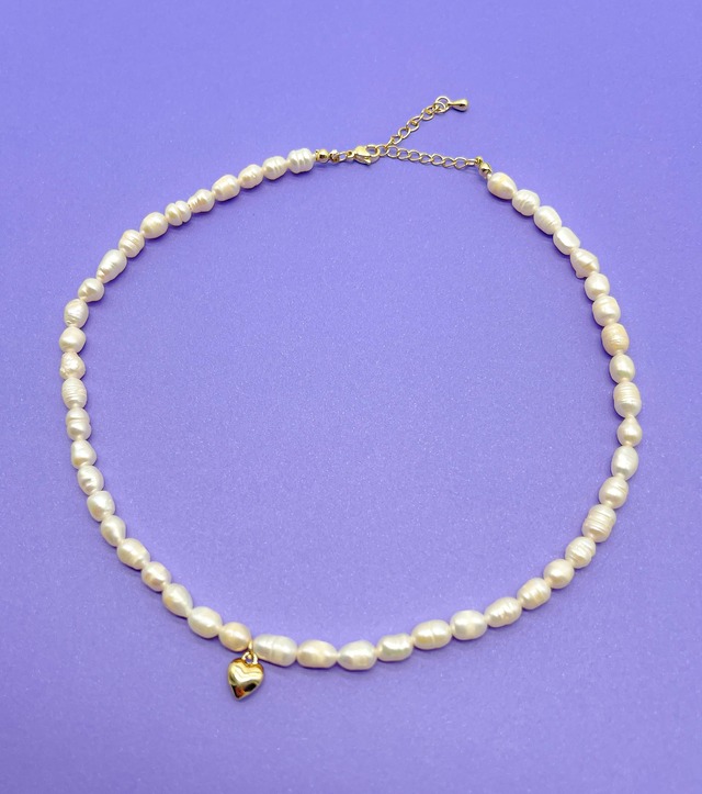 PETIT HEART PEARL NECKLACE ゴールド