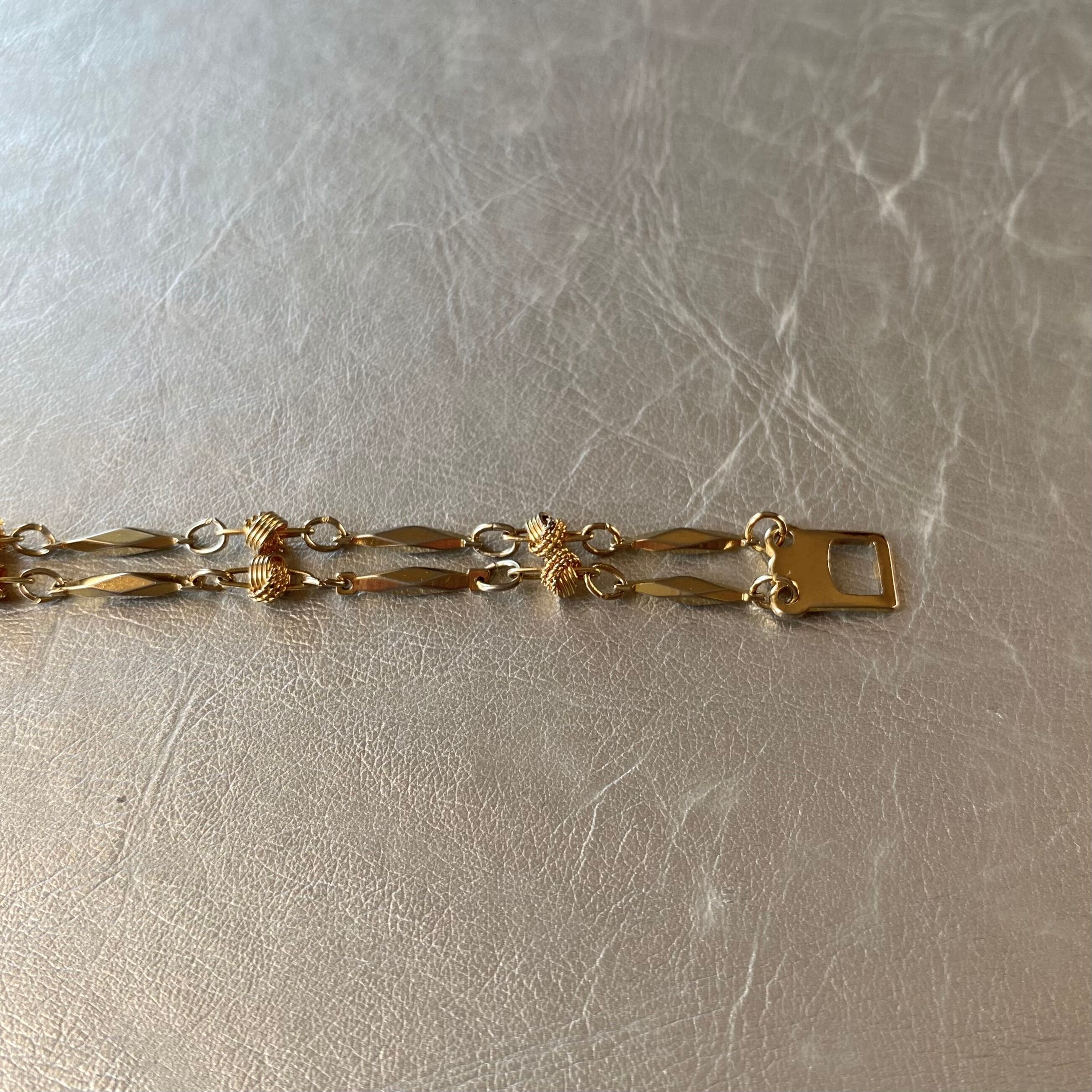 Vintage 80s retro double gold chain bracelet レトロ ヴィンテージ