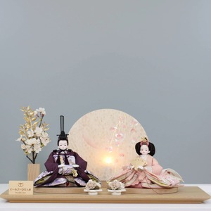 ピーカブーひな人形 ベルズキッスシリーズ 新王飾り 【月さくら】 ひな人形|雛人形|桜|丸型照明|和モダン