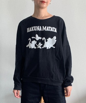 【送料無料】90's Lion King Black Fleece Crewneck Sweatshirt