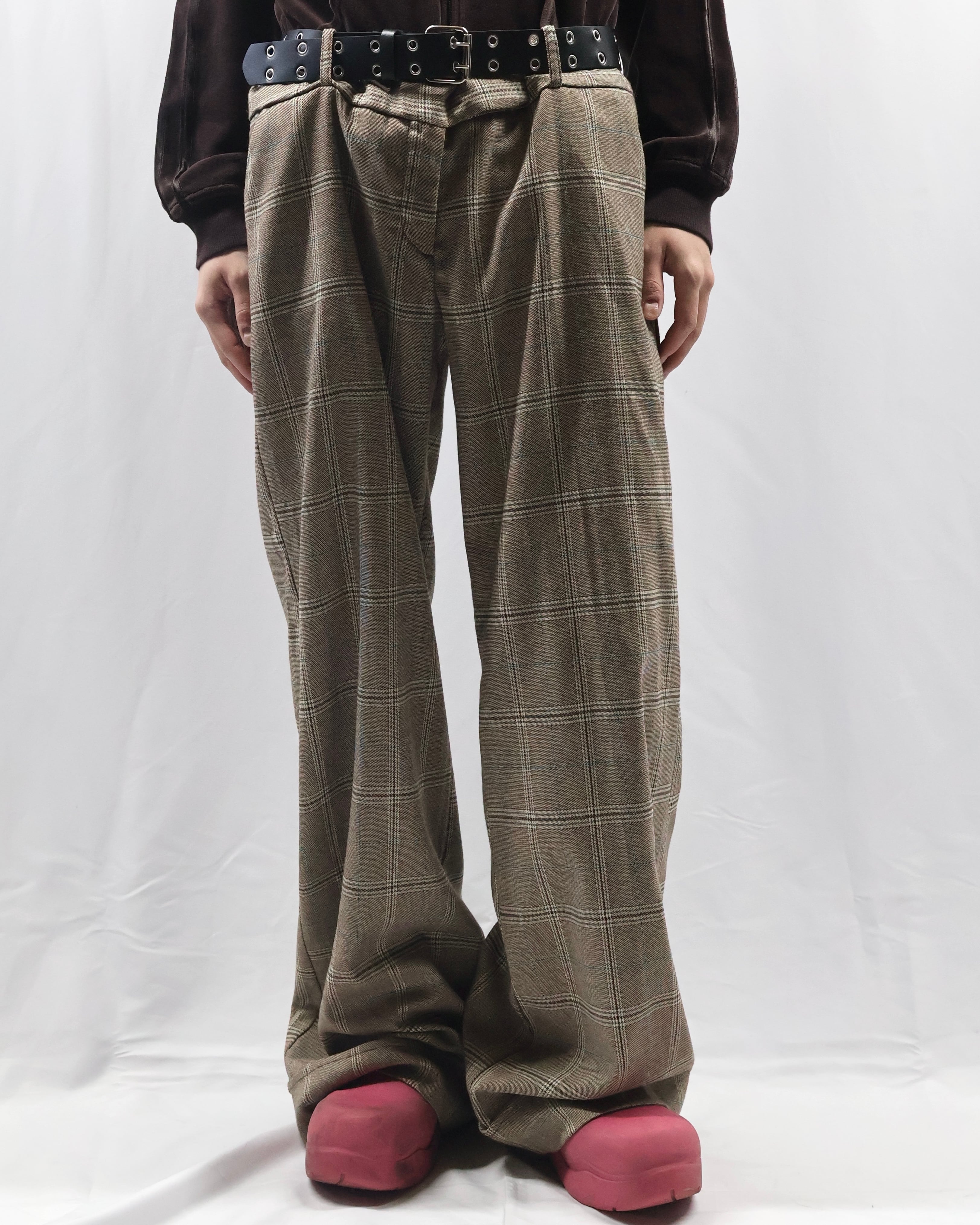Gray wide straight slacks | blendmarket
